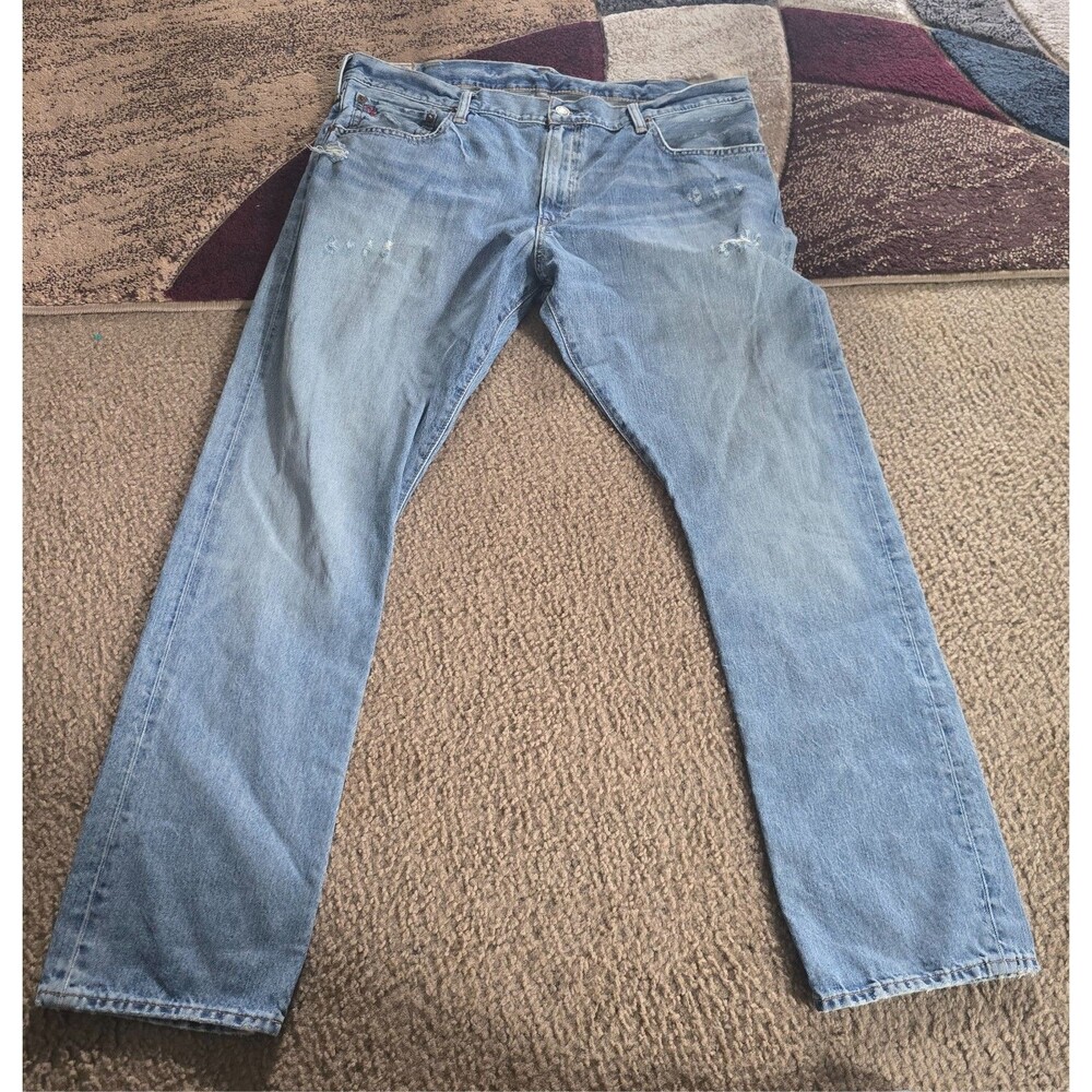 Polo Ralph Lauren Varick Slim Straight Selvedge Distressed Jeans